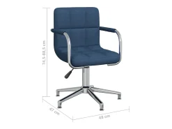Silla de comedor giratoria tela azul