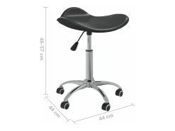 Silla de comedor giratoria cuero sintético negro