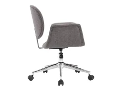Silla de comedor giratoria de tela gris