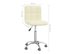 Silla de comedor giratoria tela color crema