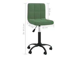Silla de comedor giratoria de terciopelo verde oscuro