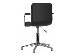 Silla de comedor giratoria cuero sintético negro