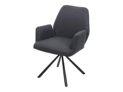 Silla de comedor giratoria MCW-H71, gris oscuro