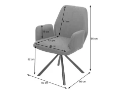 Silla de comedor giratoria MCW-H71, gris oscuro