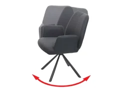 Silla de comedor giratoria MCW-H71, gris oscuro