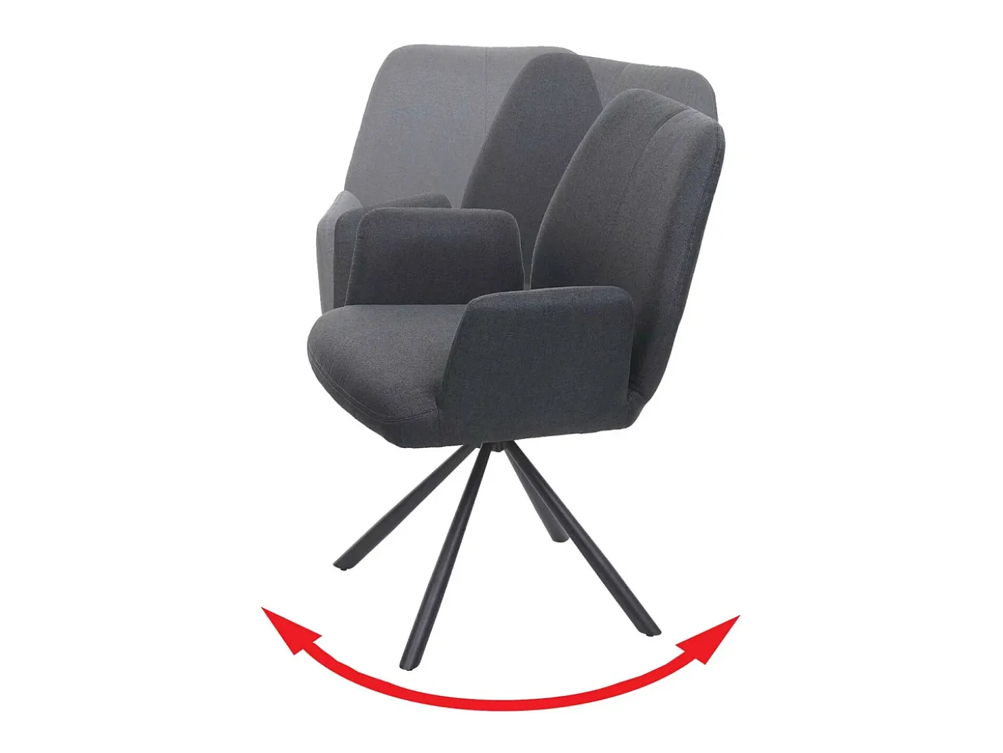 Silla de comedor giratoria MCW-H71, gris oscuro