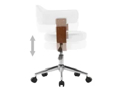 Silla de comedor giratoria blanca de madera curvada y cuero sintético