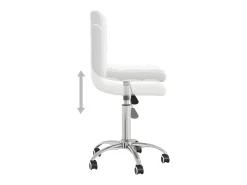 Silla de comedor giratoria cuero sintético blanco