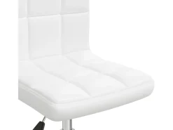 Silla de comedor giratoria cuero sintético blanco