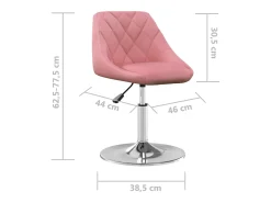 Silla de comedor giratoria 6 unidades terciopelo rosa