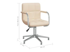 Silla de comedor giratoria tela color crema