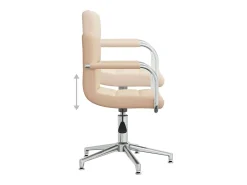 Silla de comedor giratoria tela color crema