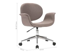 Silla de comedor giratoria tela gris taupe
