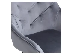 Silla de comedor Gordon tapizada en terciopelo gris