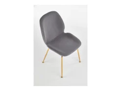 Silla de comedor gris con patas Around doradas
