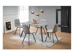 Silla de comedor gris con patas de metal negro Ottawa