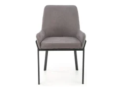 Silla de comedor gris con patas de metal negro OGMA