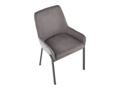 Silla de comedor gris con patas de metal negro OGMA