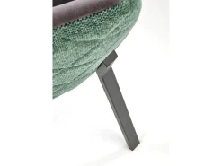 Silla de comedor gris y verde con patas de metal negro OGMA