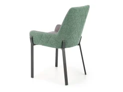 Silla de comedor gris y verde con patas de metal negro OGMA
