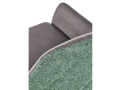 Silla de comedor gris y verde con patas de metal negro OGMA