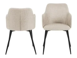 Silla de comedor Ilsa con reposabrazos beige.