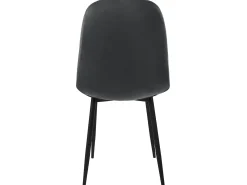 Silla de comedor juego de 4 tapizado de terciopelo antracita con patas de metal incl. material de montaje ML-Design