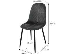 Silla de comedor juego de 4 tapizado de terciopelo antracita con patas de metal incl. material de montaje ML-Design