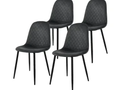 Silla de comedor juego de 4 tapizado de terciopelo antracita con patas de metal incl. material de montaje ML-Design