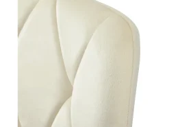 Silla de comedor (juego de 4), tapizada en terciopelo sarga beige, estructura de metal, patas de metal (44 x 40 x 86 cm)
