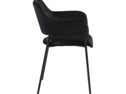 Silla de comedor Lisa con reposabrazos color negro.