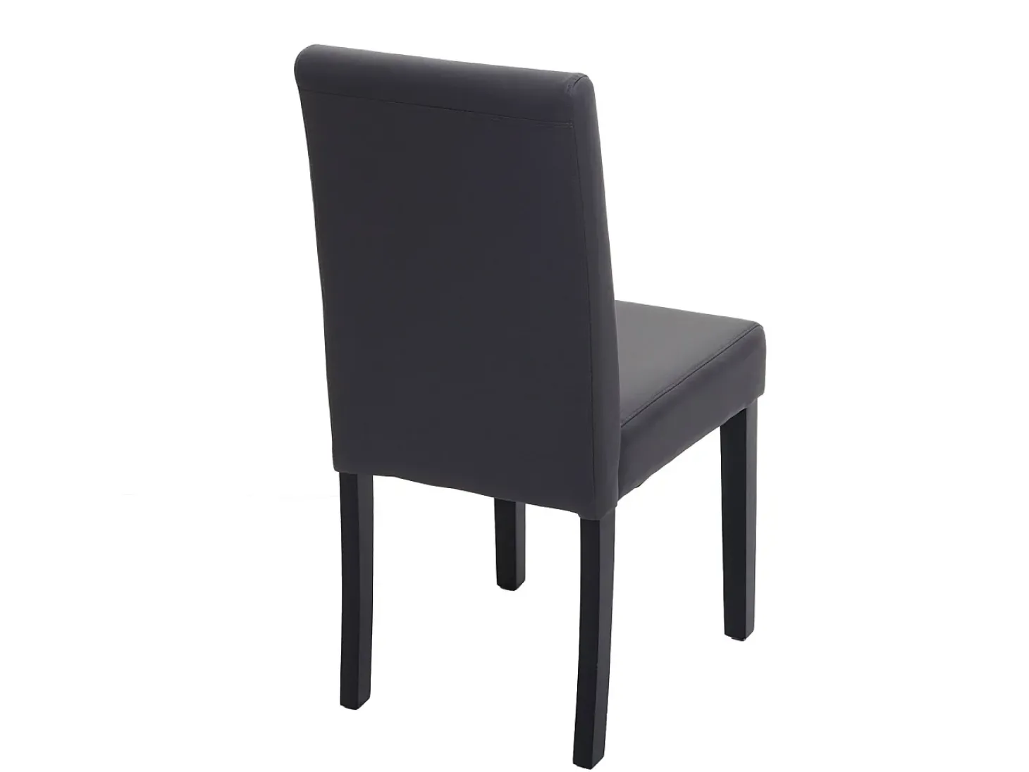 Silla de comedor Littau, gris mate, patas oscuras
