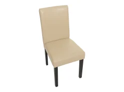 Silla de comedor Littau, crema, patas oscuras