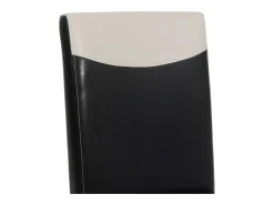 Silla de comedor Littau, blanco/negro, patas oscuras