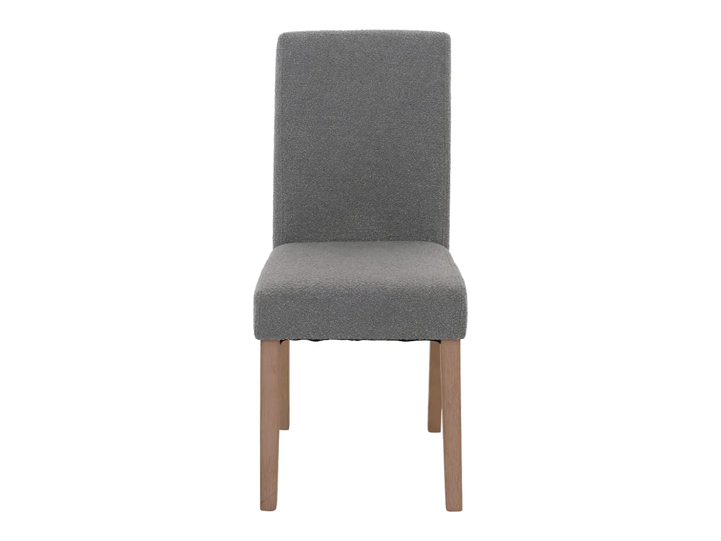 Silla de comedor Littau bouclé (juego de 6), gris, patas color natural