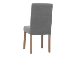 Silla de comedor Littau bouclé (set de 4), gris, patas color natural