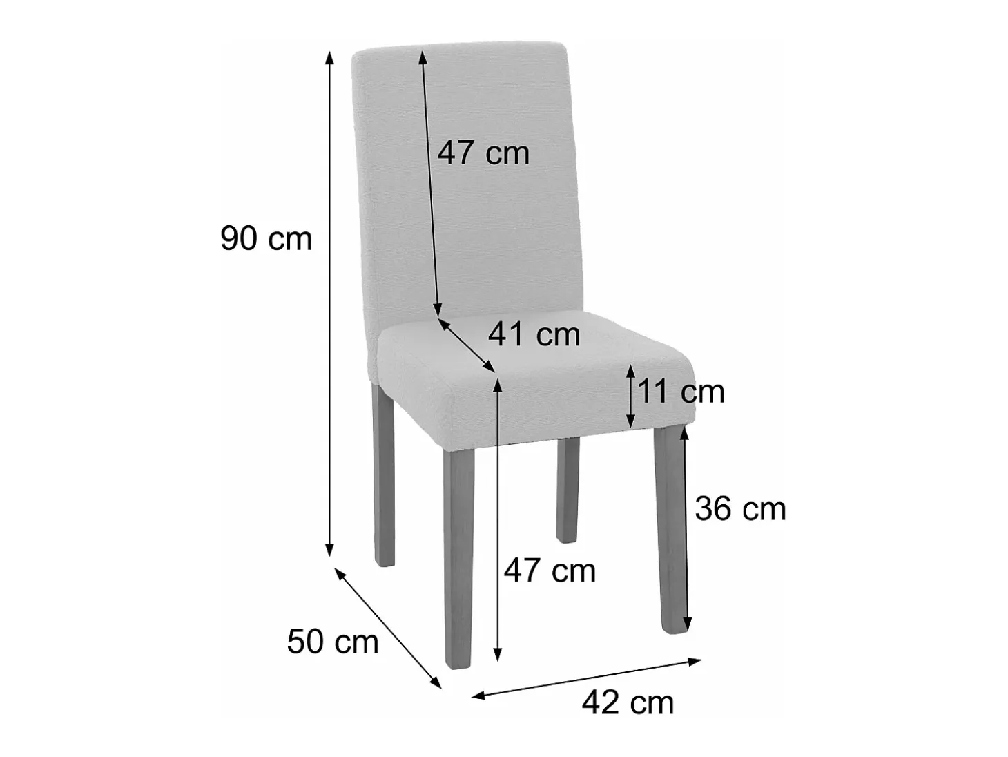 Silla de comedor Littau bouclé (set de 4), crema, patas color natural