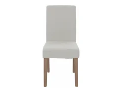 Silla de comedor Littau bouclé (set de 4), crema, patas color natural