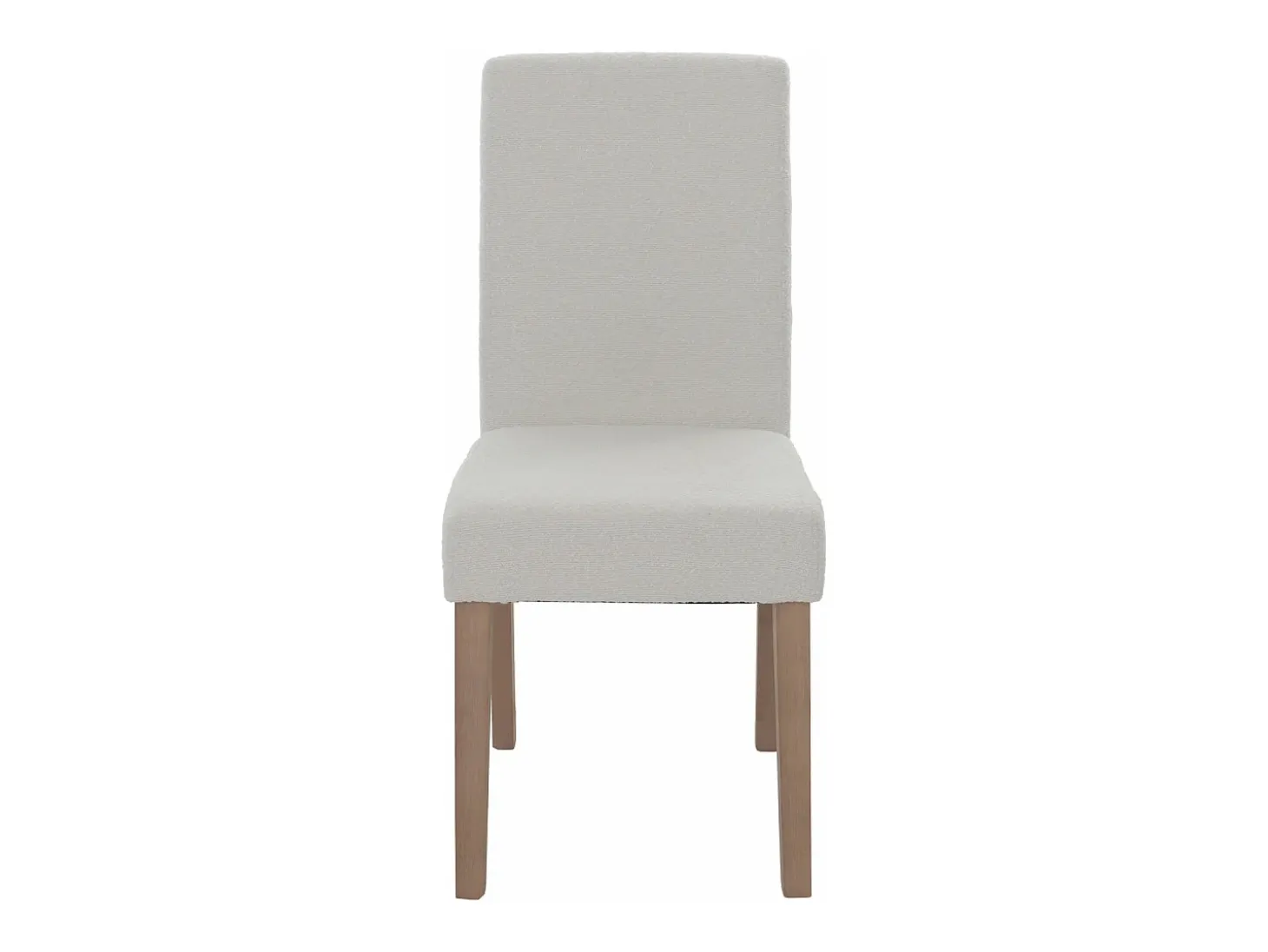 Silla de comedor Littau bouclé (set de 4), crema, patas color natural
