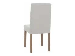 Silla de comedor Littau bouclé (set de 4), crema, patas color natural