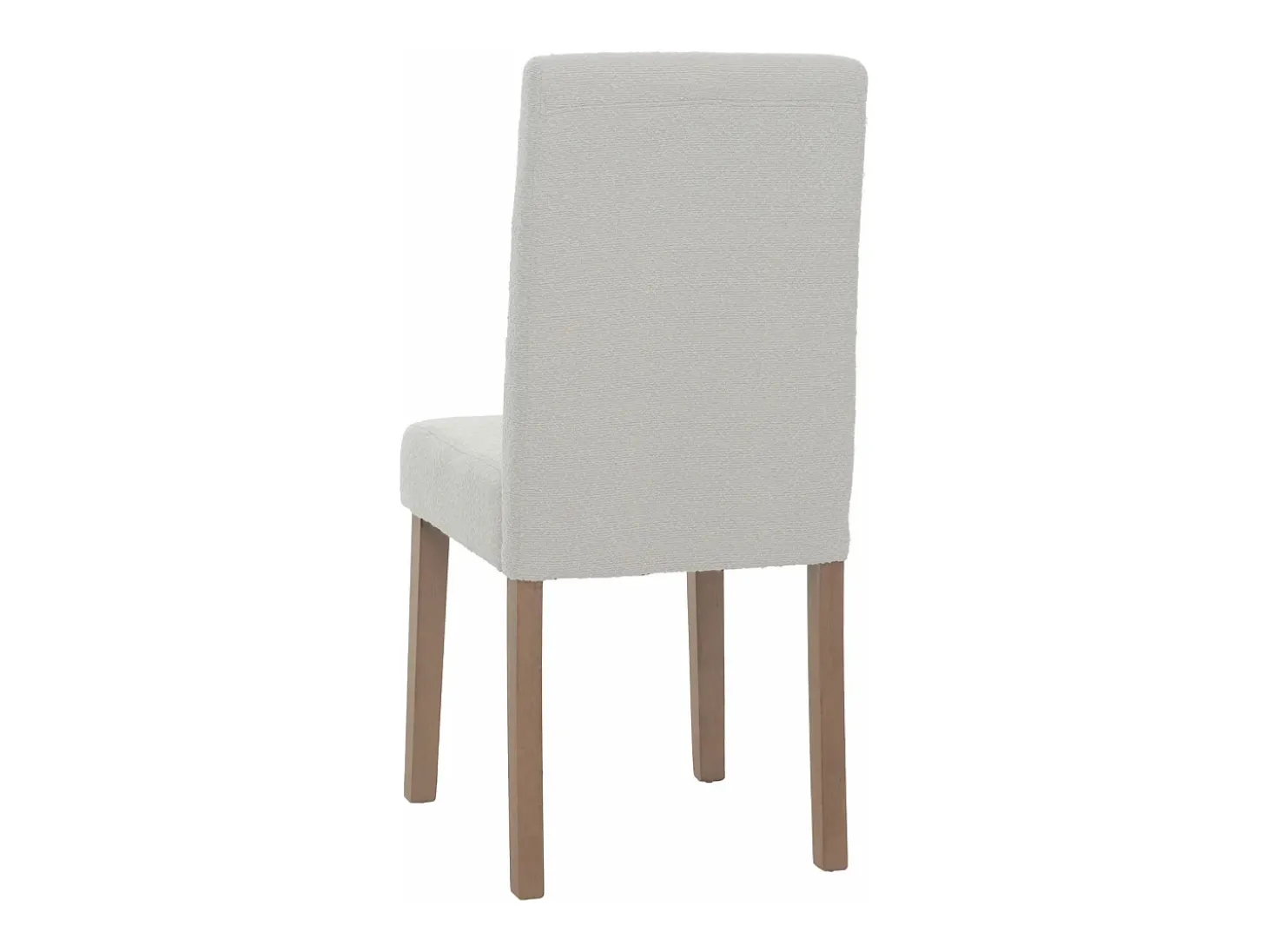 Silla de comedor Littau bouclé (set de 4), crema, patas color natural