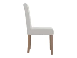 Silla de comedor Littau bouclé (juego de 6), crema, patas color natural