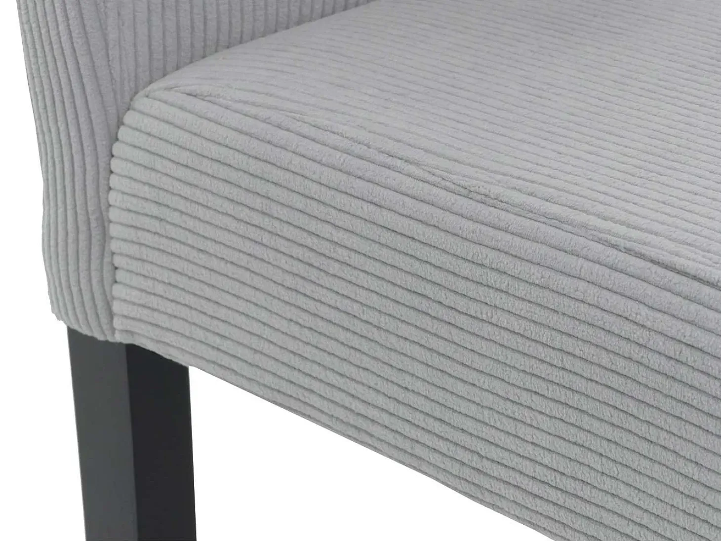 Silla de comedor Littau Cord (set de 2), gris claro, patas oscuras