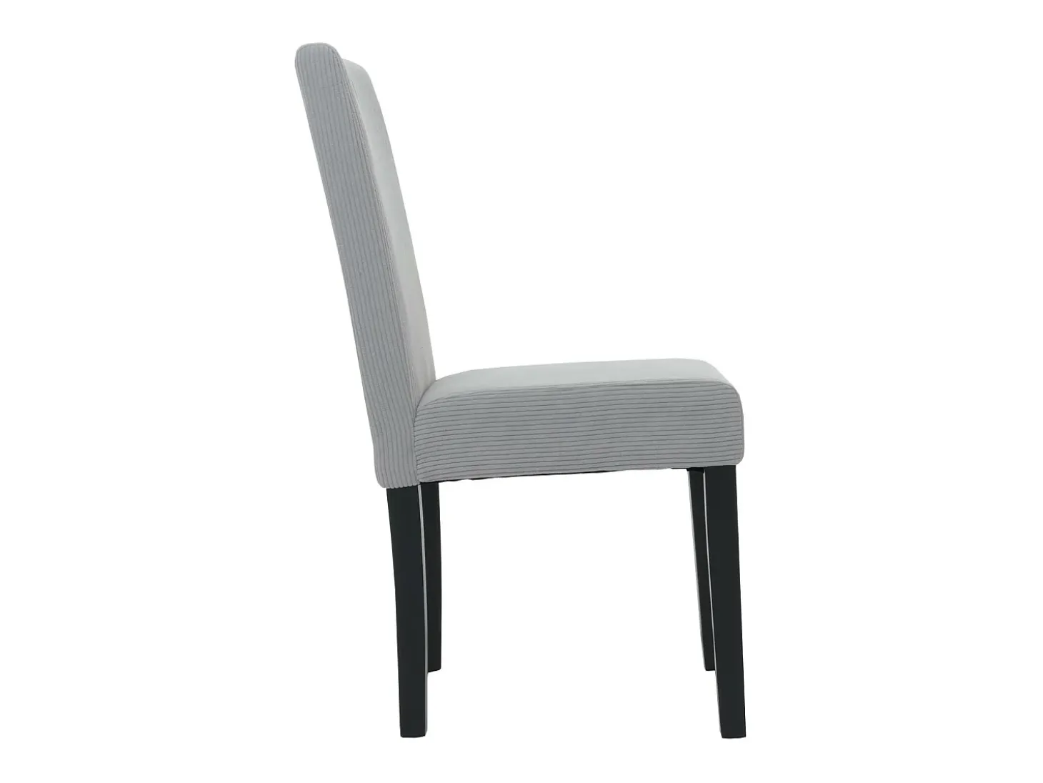 Silla de comedor Littau Cord (set de 2), gris claro, patas oscuras