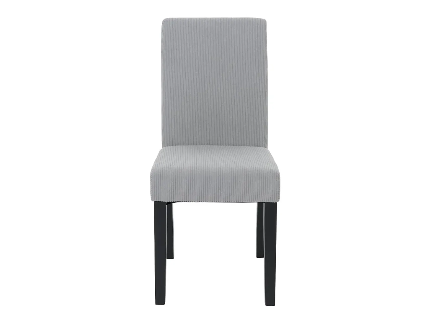 Silla de comedor Littau Cord (set de 2), gris claro, patas oscuras