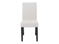 Silla de comedor Littau Cord (juego de 6), crema, patas oscuras
