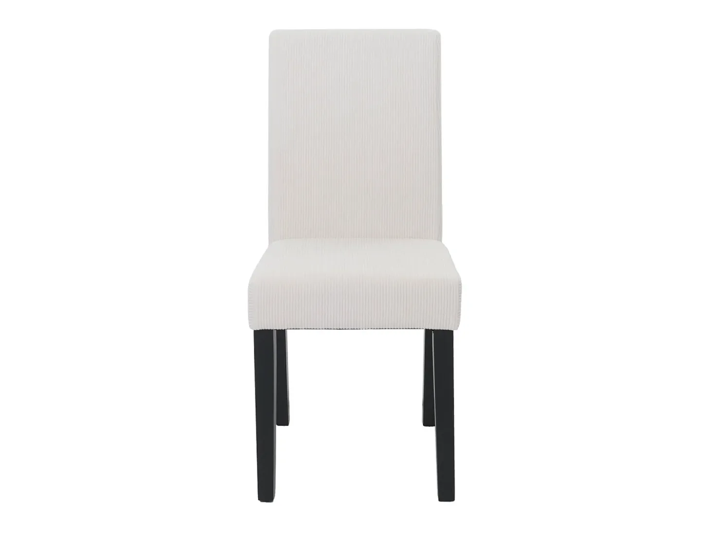 Silla de comedor Littau Cord (juego de 6), crema, patas oscuras
