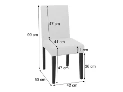Silla de comedor Littau Cord (juego de 6), crema, patas oscuras