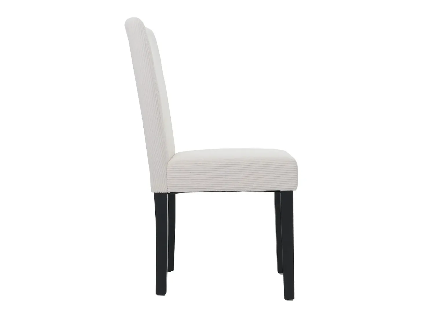 Silla de comedor Littau Cord (juego de 6), crema, patas oscuras