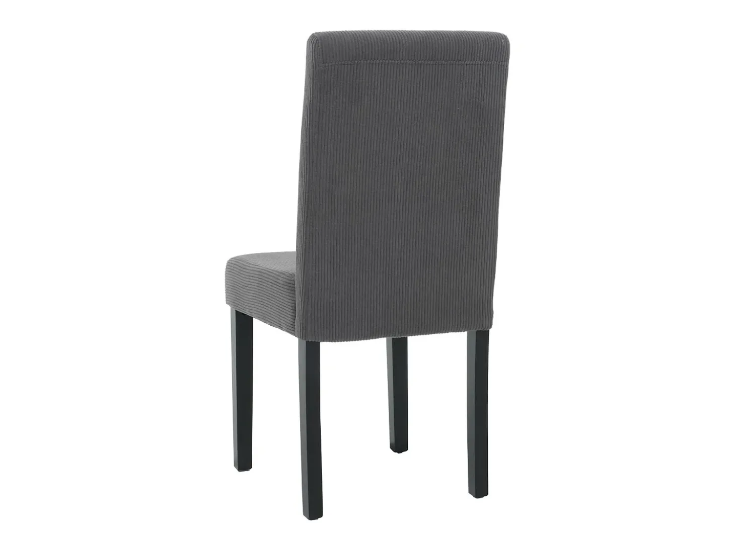 Silla de comedor Littau Cord (set de 2), gris oscuro, patas oscuras